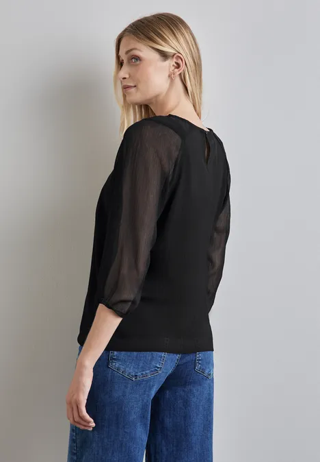 Chiffon-Bluse Black