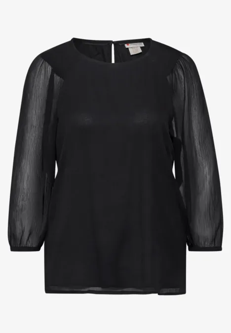 Chiffon-Bluse Black