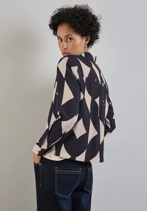 Bedruckte Bluse mit Taschen night sky blue