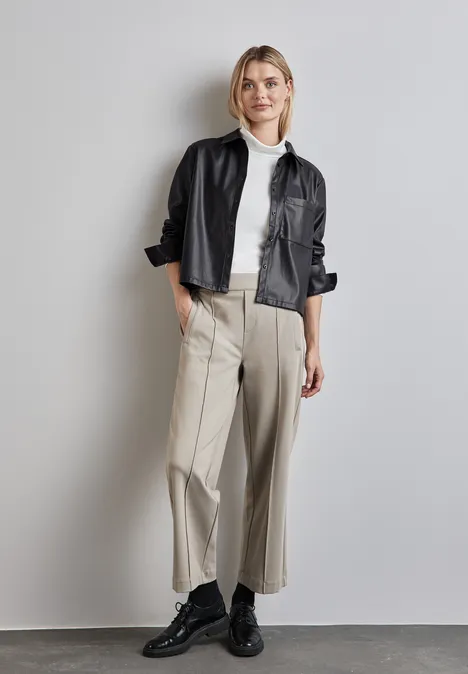 Bluse in Leder-Optik deep tint blue