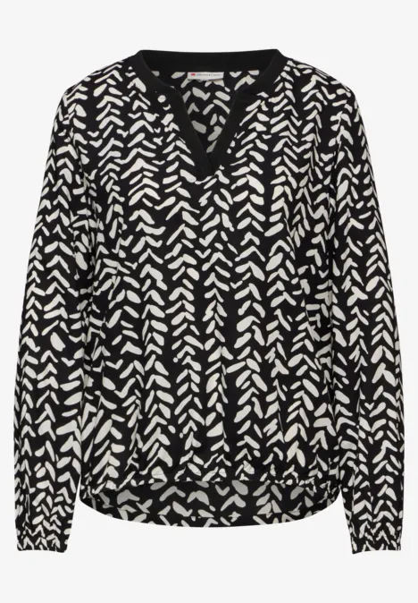 Bluse mit Tape-Details Black