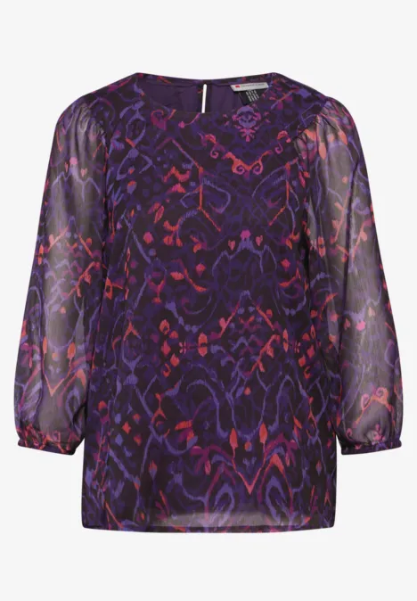 Chiffon-Bluse Black