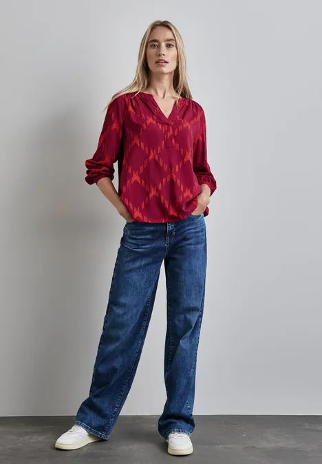 Bedruckte Tunika beet red
