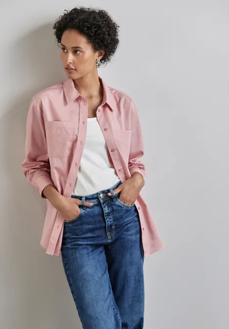 Chemisier avec poches sur la poitrine petal rose