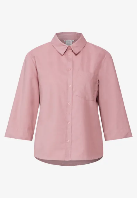 Softe Cord-Bluse dusty petal rose