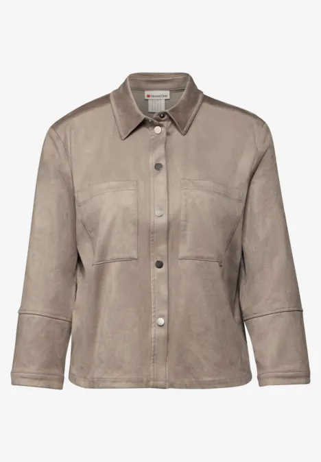Velours Bluse driftwood beige