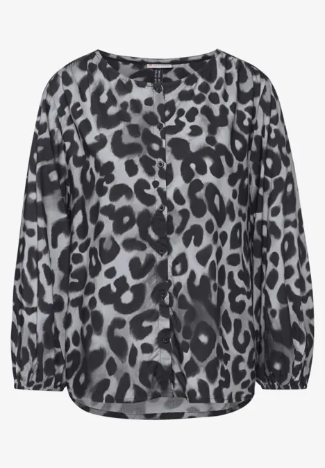 Bluse mit Raffungen echo grey