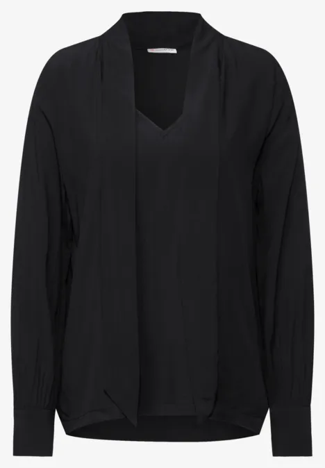 Bluse mit Schleife Black