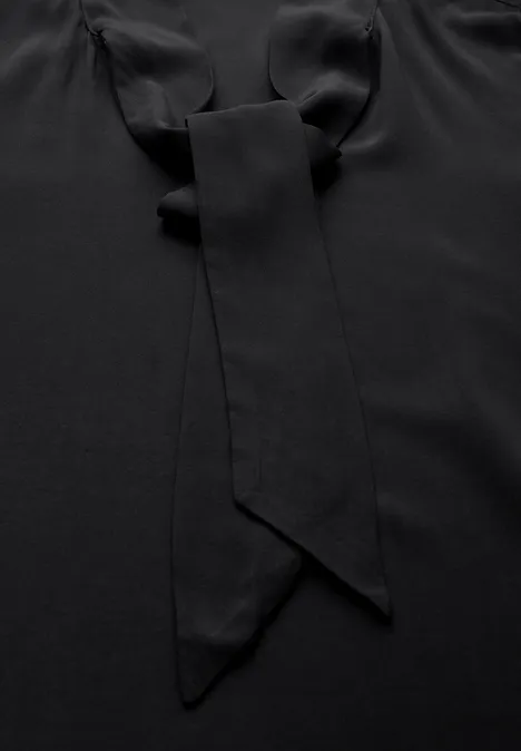 Bluse mit Schleife Black