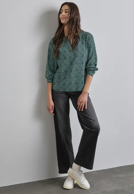 Bedruckte Bluse cool vintage green