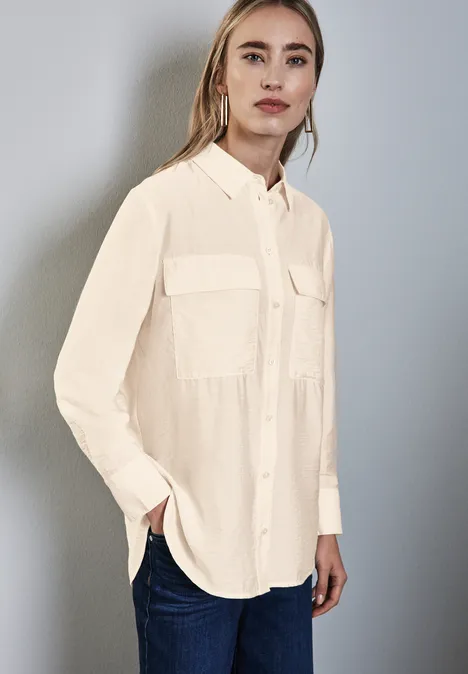 Relaxed Fit Bluse lucid white