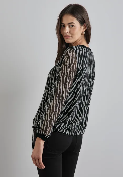 Chiffon-Bluse Black