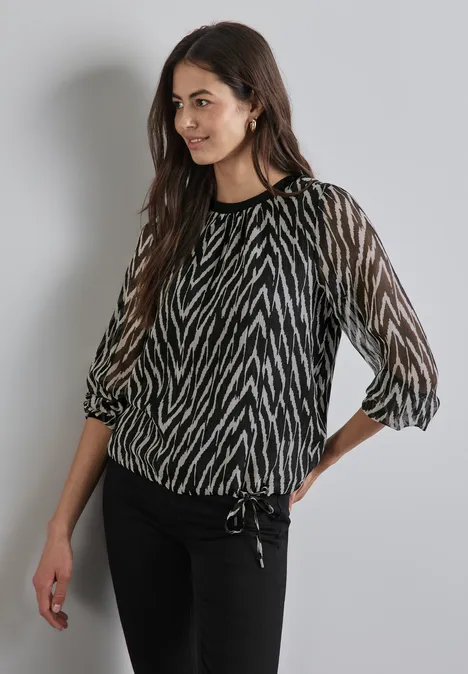 Chiffon-Bluse Black
