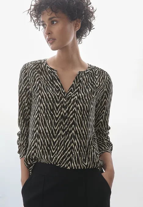 Gemusterte Bluse Black