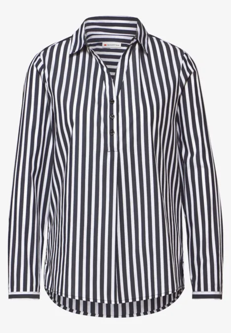 Gestreifte Business-Bluse Black