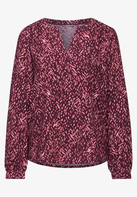 Bedruckte Bluse mulberry red