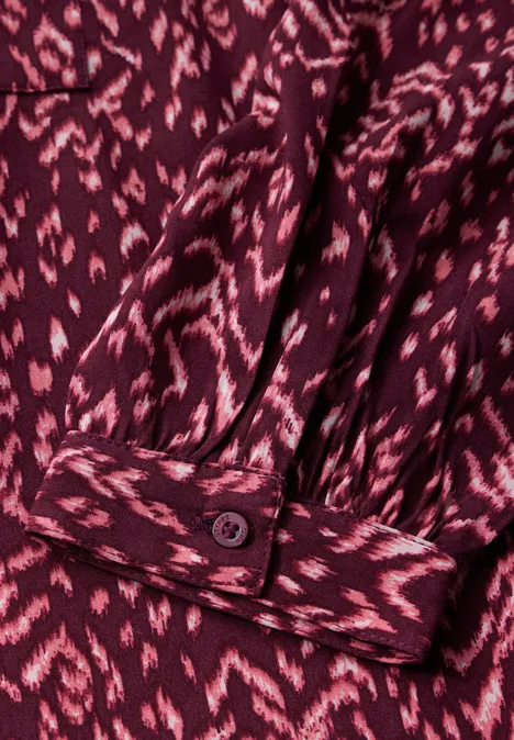 Bedruckte Bluse mulberry red