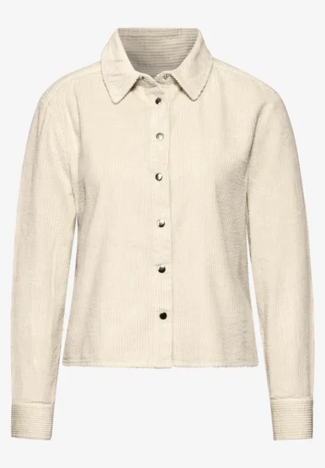 Cordbluse mit Knopfleiste smooth sand beige