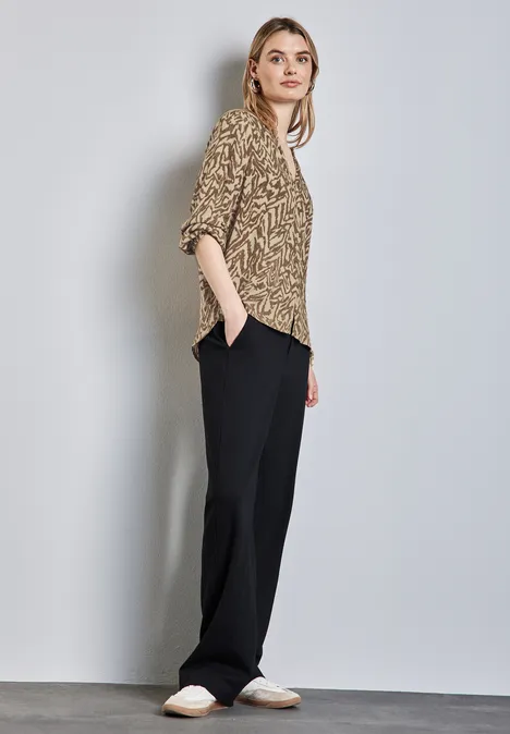 Bedruckte Bluse honey sand