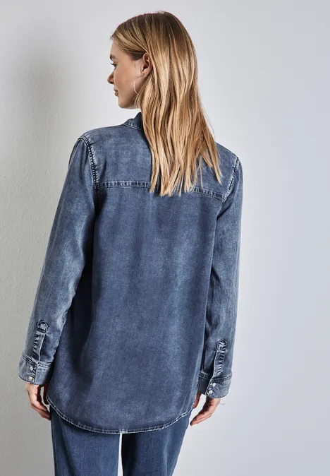 Jeanshemd mit Brusttaschen Medium blue soft random