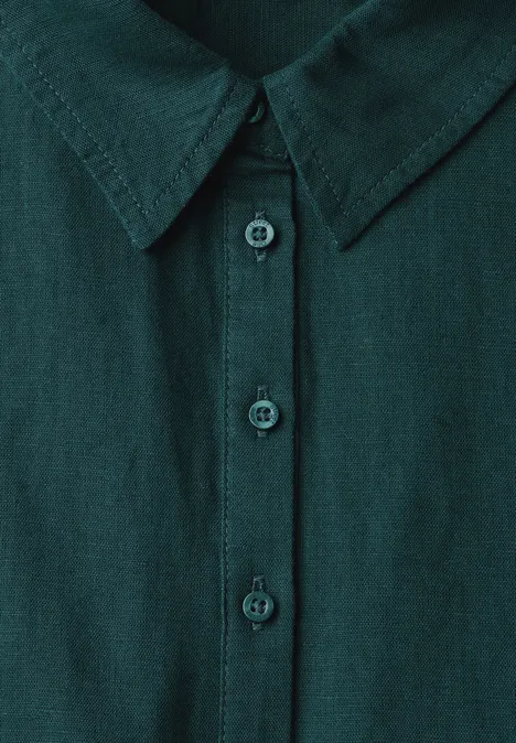 Leinenmix Hemdbluse dark garden green
