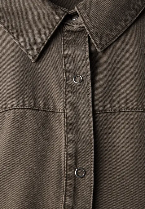 Bluse im Washed-Look muddy brown