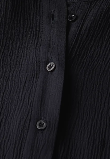 Crinkle-Struktur Overshirt deep tint blue