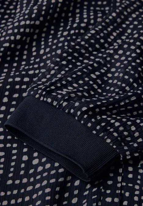 Gemusterte Chiffon Bluse deep tint blue
