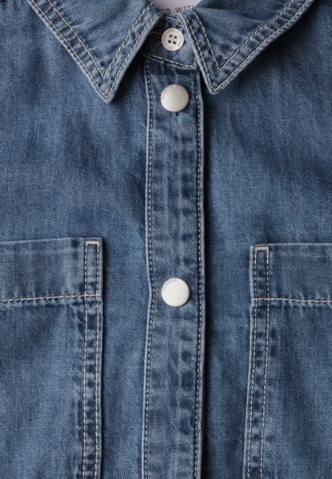 Kurzes Jeanshemd medium blue clean