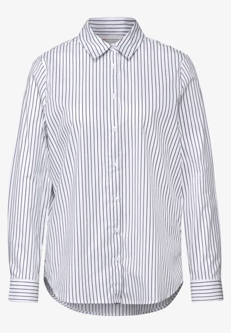 Gestreifte Business Bluse White