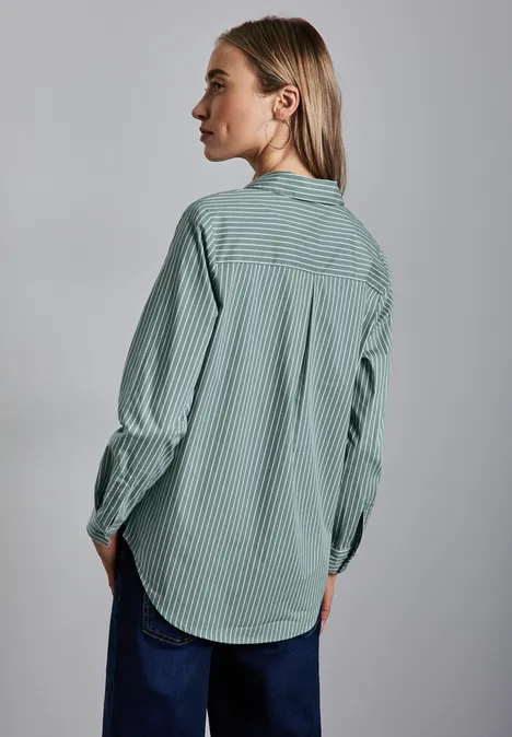 Gestreifte Business Bluse seafoam green