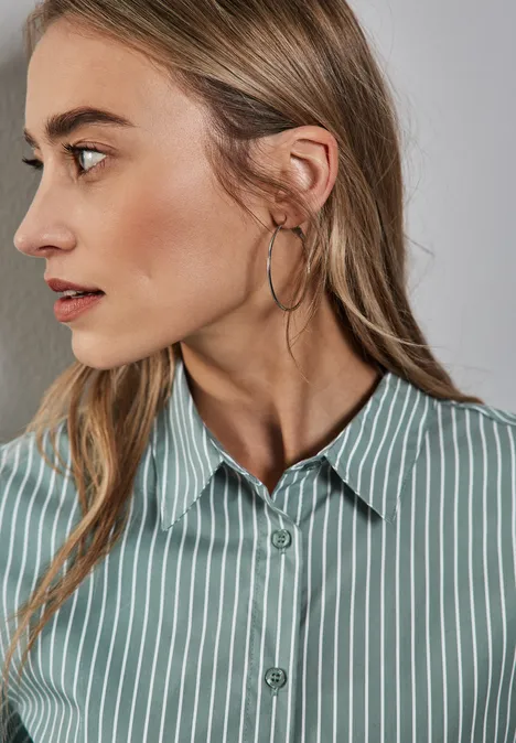 Gestreifte Business Bluse seafoam green
