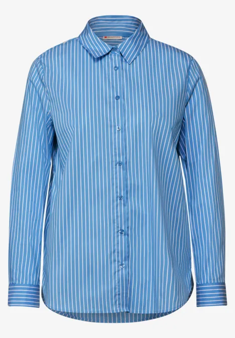 Gestreifte Business Bluse silver lake blue