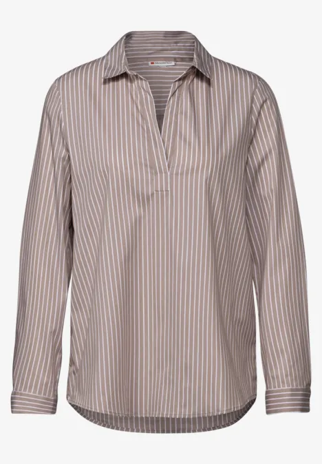 Lange Business-Bluse light mocha beige