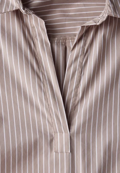 Lange Business-Bluse light mocha beige