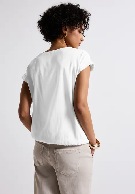 Bluse in Unifarbe White
