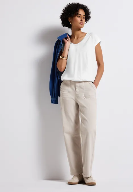 Bluse in Unifarbe White
