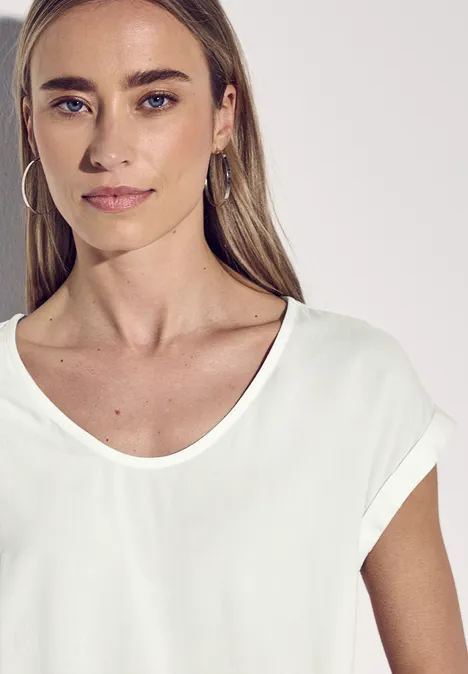 Bluse in Unifarbe off white