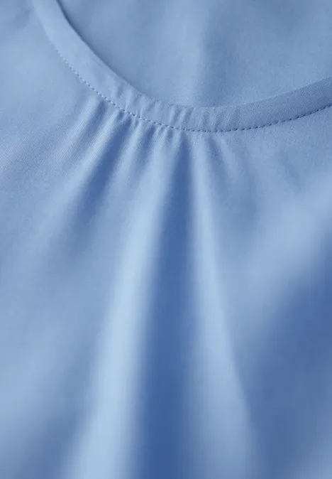Bluse in Unifarbe original blue