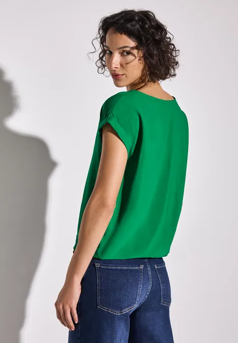 Bluse in Unifarbe glowing green