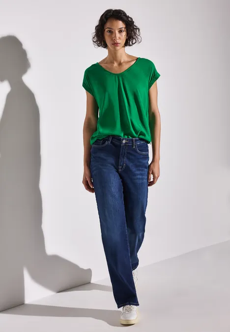 Bluse in Unifarbe glowing green