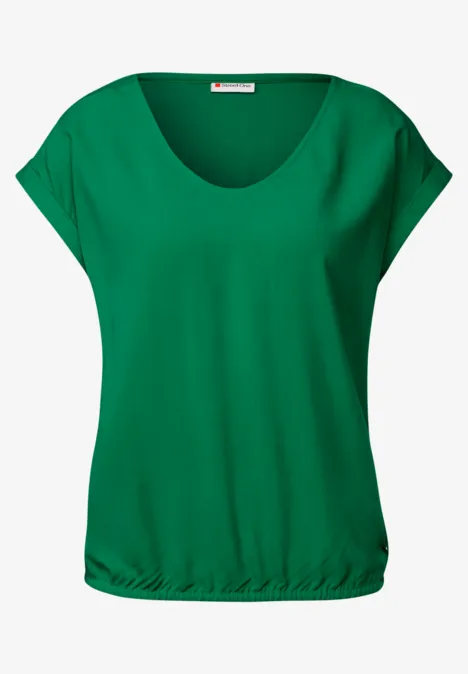 Bluse in Unifarbe glowing green