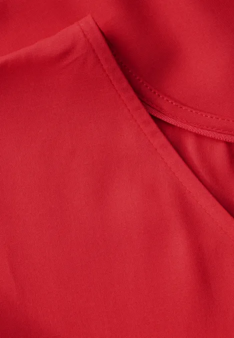 Bluse in Unifarbe glory red