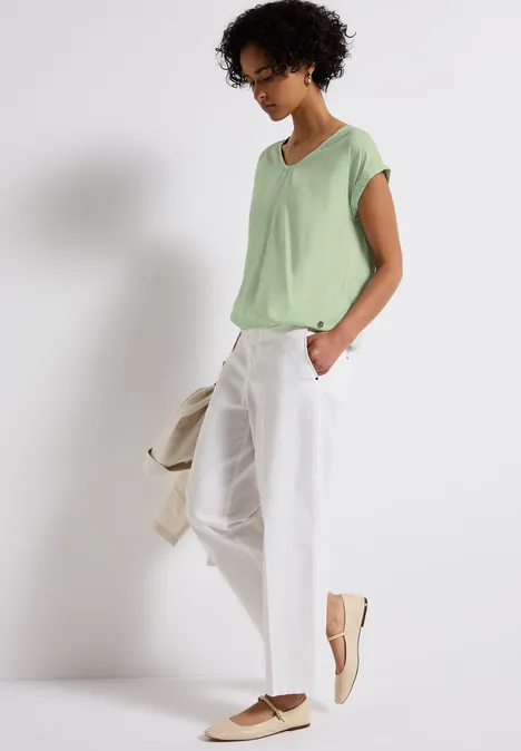 Bluse in Unifarbe soft jade green