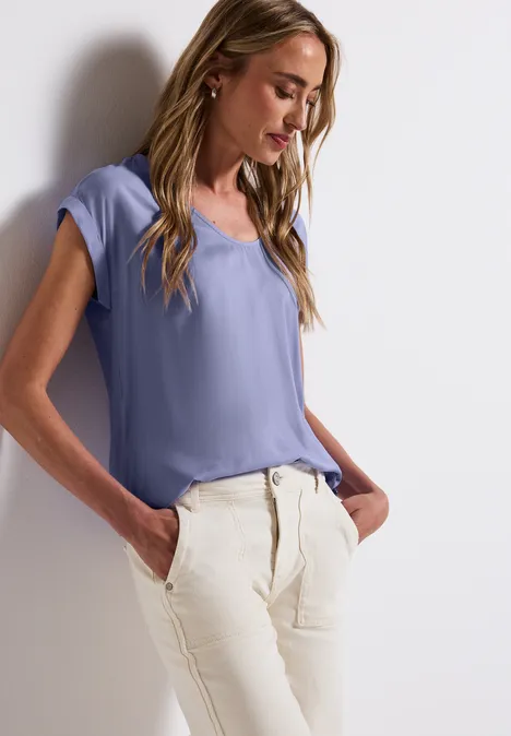 Bluse in Unifarbe viola lilac