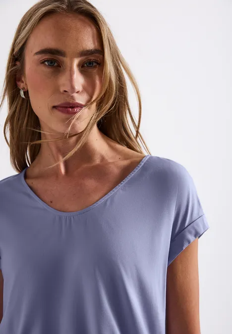 Bluse in Unifarbe viola lilac