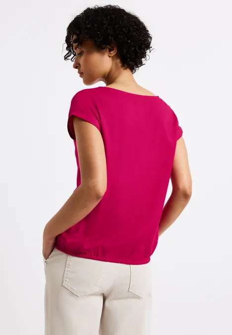 Bluse in Unifarbe juicy berry