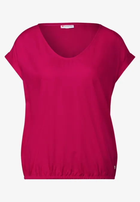 Bluse in Unifarbe juicy berry