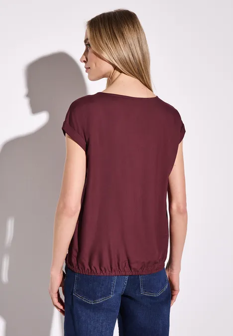 Bluse in Unifarbe dark cherry red