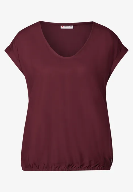 Bluse in Unifarbe dark cherry red
